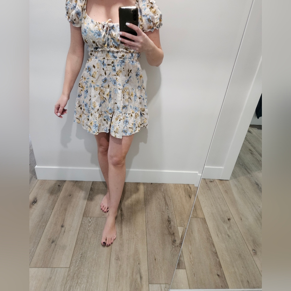 Liberty Love Floral Dress with Blue and Yellow Accents